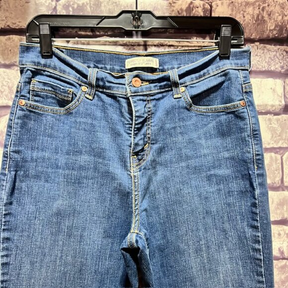 Levi Blue Perfectly Slimming Straight Leg Jeans Size 10 - Picture 2 of 9